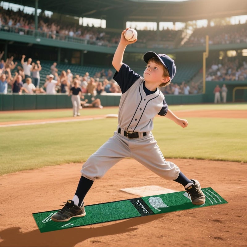 MOONACE Softball Pitching Mat Wear Resistant Portable Auxiliary Tool for Batting Stance Practice 54 x 12 inches for Young People Beginner，Indoor/Outdoor Practice Baseball Strike Zone Mat - Image 4